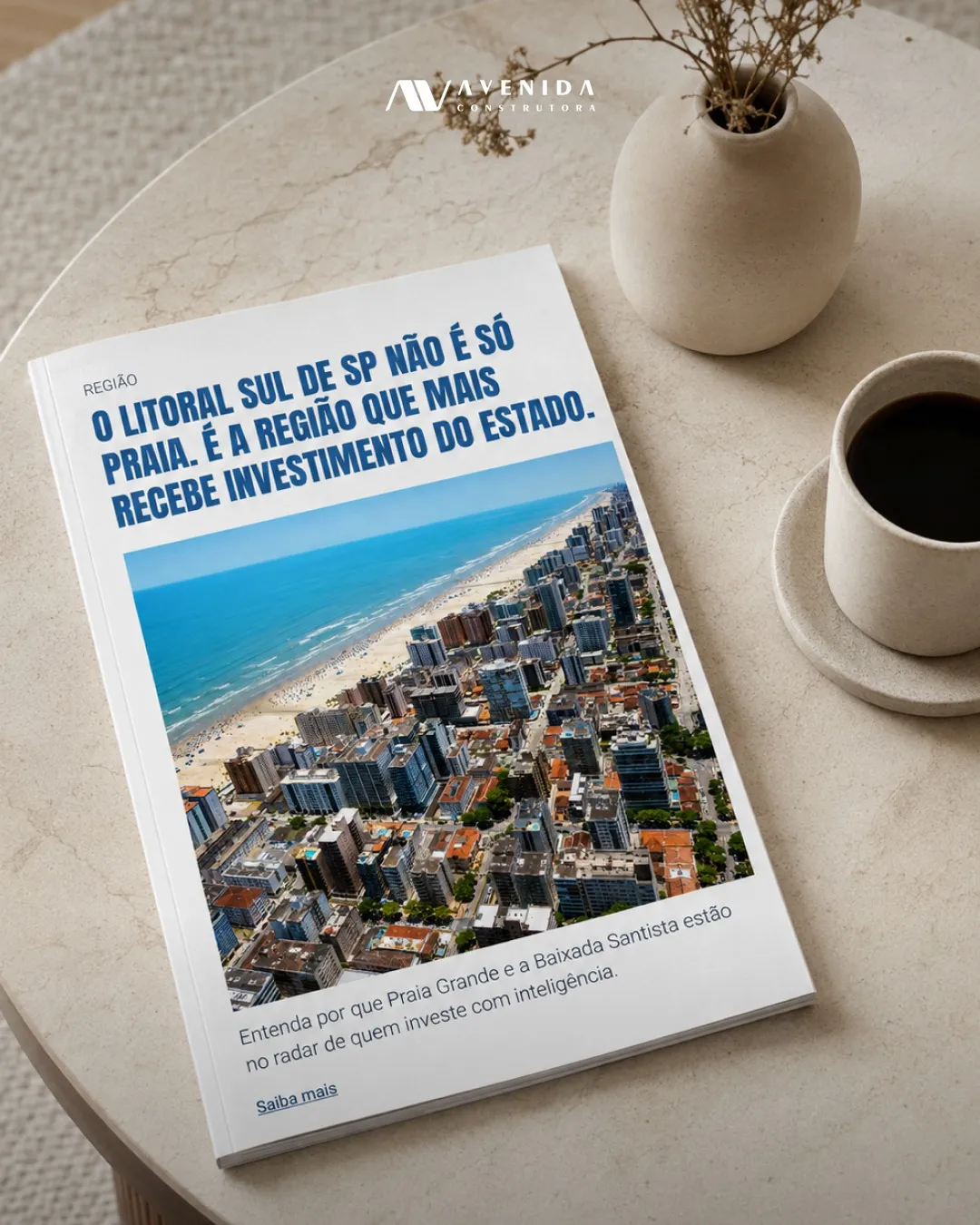 Criativo sobre o litoral sul de São Paulo como região que recebe investimento do estado