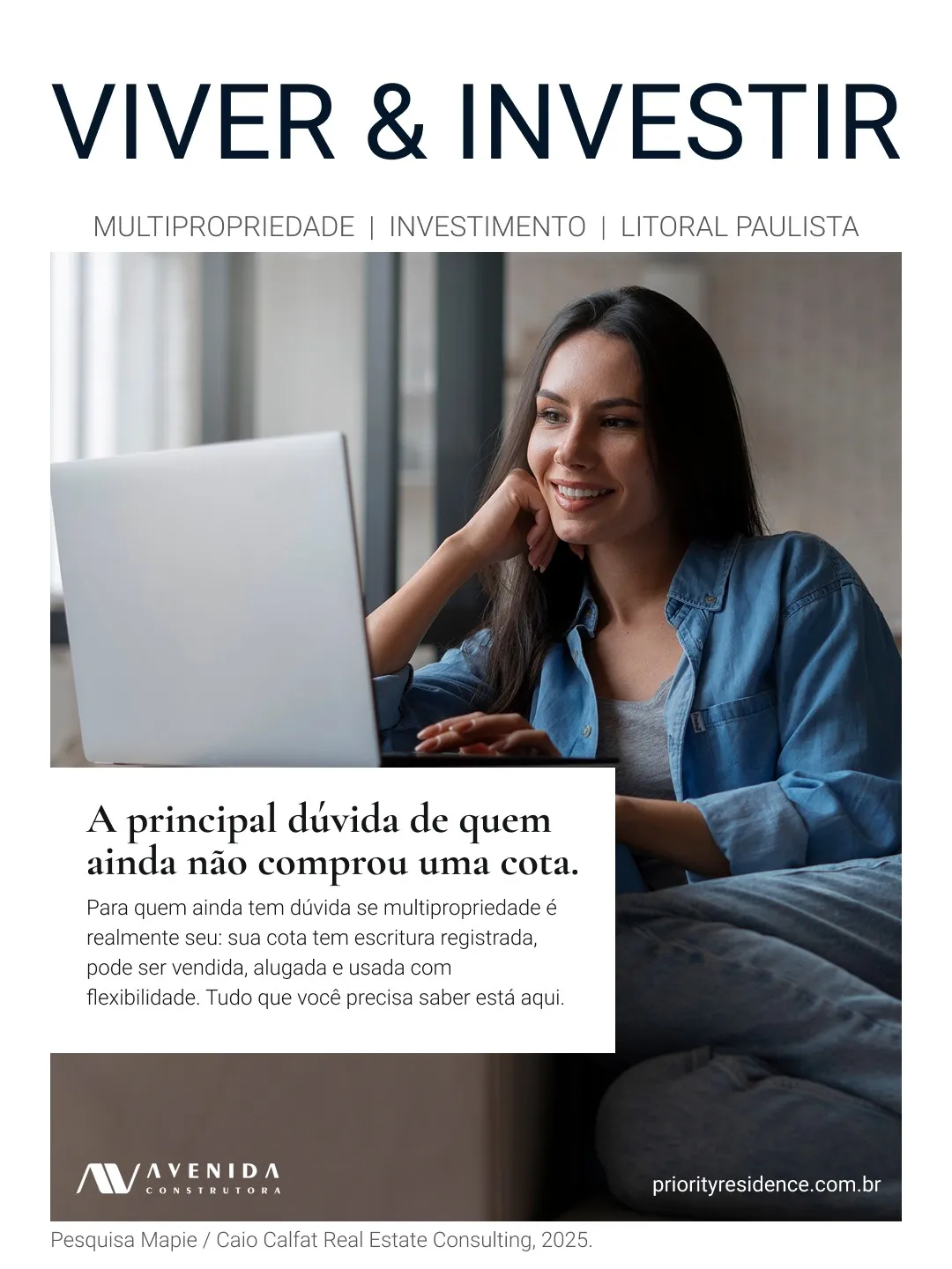 Criativo sobre a principal dúvida de quem ainda não comprou uma cota de multipropriedade